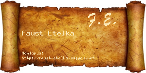 Faust Etelka névjegykártya